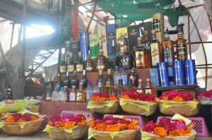 alcohol in temple