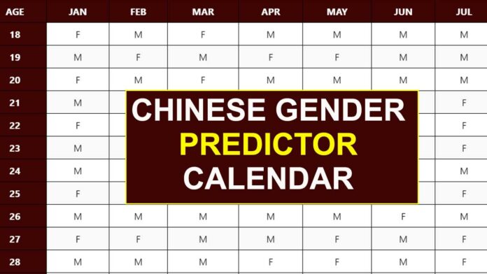 Chinese Gender Predictor Calendar