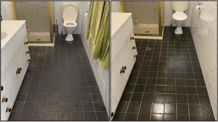 salt stain bath room tiles clean