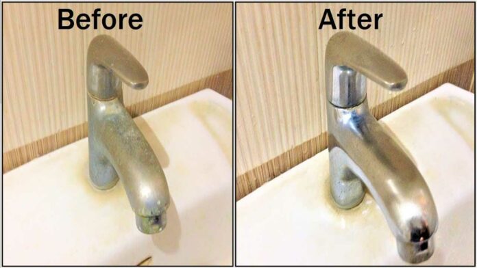 salt stain bath pipe