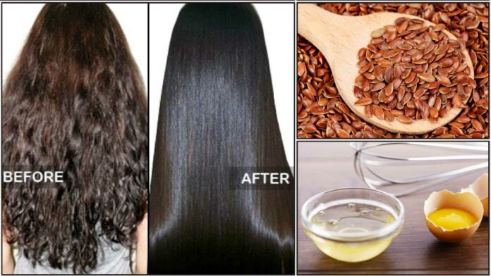 curling hair flax seeds egg white
