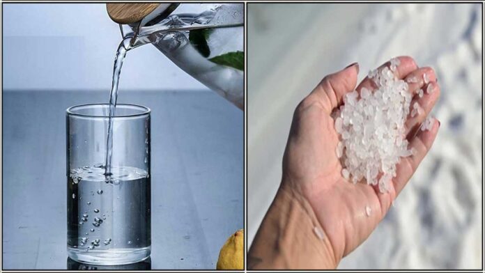 glass water crystal salt
