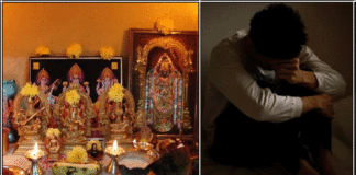pooja room sad person