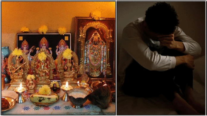 pooja room sad person