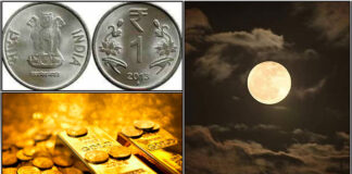 coin gold moon