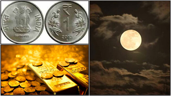 coin gold moon