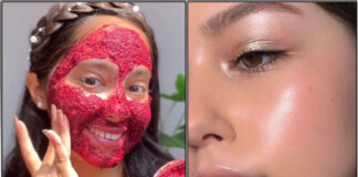 pinkish glowing face