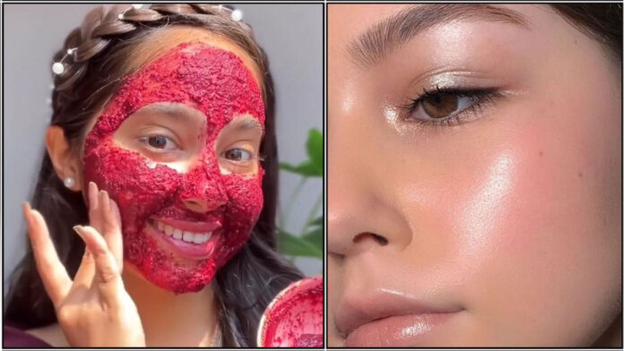 pinkish glowing face