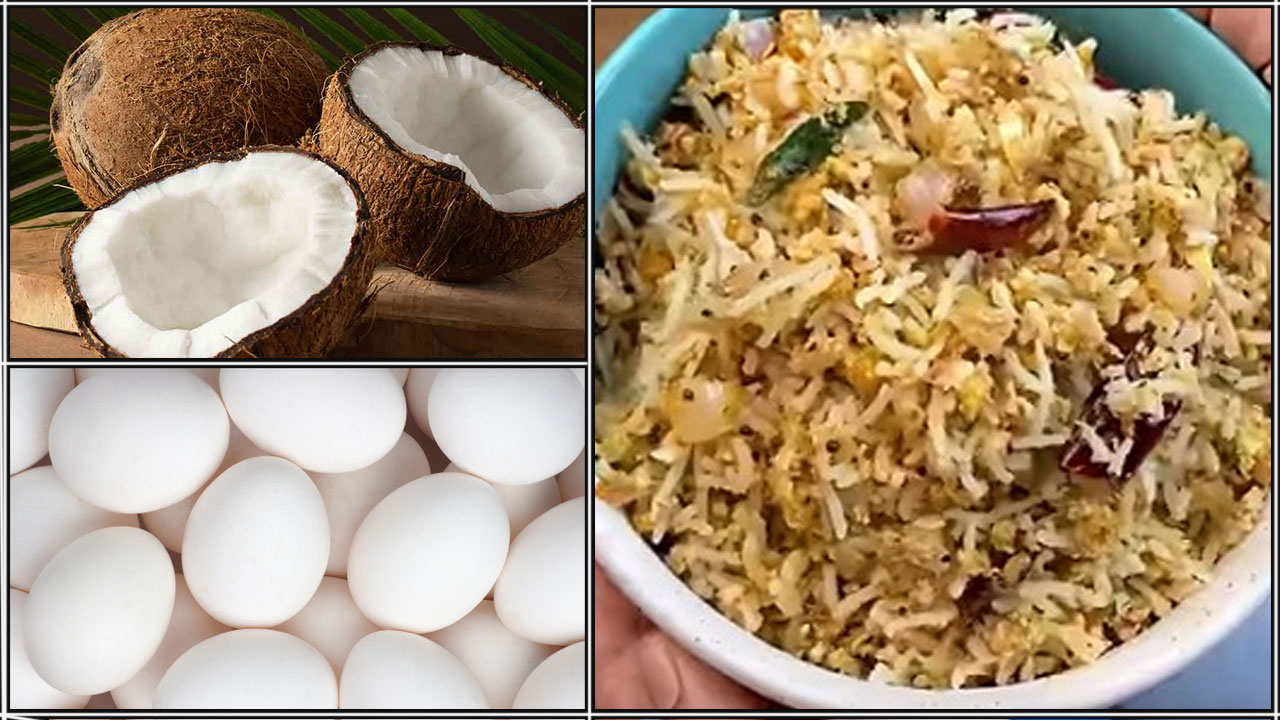 coconut egg rice